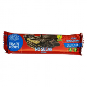 Brain Foods gluténmentes ostyaszelet (csokoládéba mártott dupla kakaós krémmel töltve) 40g