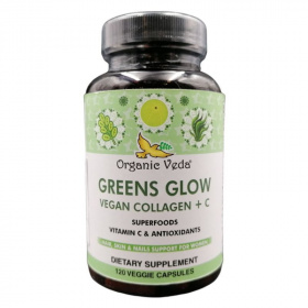 Organic Veda Greens Glow vegán kollagén kapszula 120db