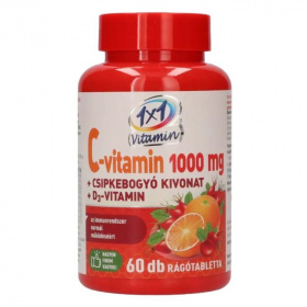 1x1 VitaDay C-vitamin 1000mg + D3 rágótabletta csipkebogyóval 60db