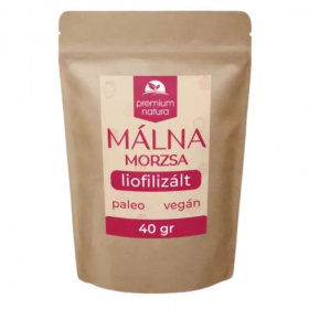 Premium Natura liofilizált málna darabok, morzsa 40g