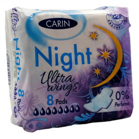 Carin ultra ultravékony szárnyas intimbetét (night) 8db