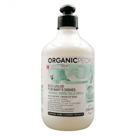 Organic People öko mosogatószer (babaedényekhez, bio zöld teával és barackkal) 500ml