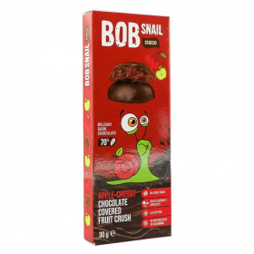 Bob Snail gyümölcs snack étcsokoládéban (alma-meggy) 30g